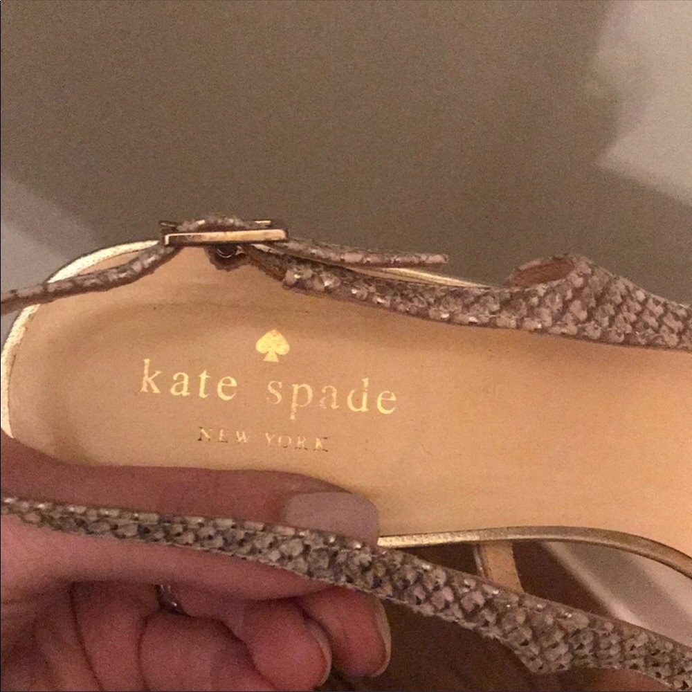 Kate Spade, Python Print, Leather Sling Back Heels - image 5